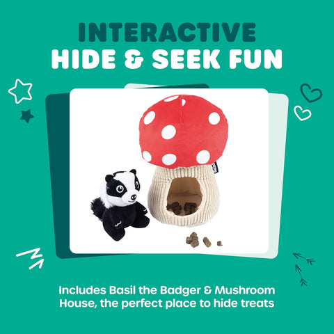 Webbox Basil the Badger & Mushroom House Dog Toy