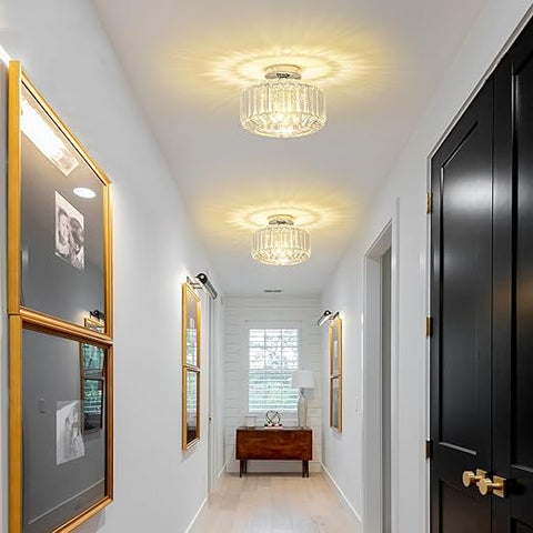 Modern Crystal Ceiling Light - K9 Crystal Chandelier with Gold Metal Frame