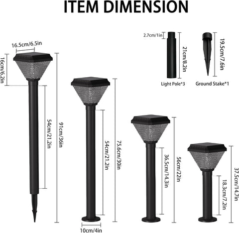 Alighting 30 Inch Solar Lamp Post Light with Remote, 3 Color Modes + RGB