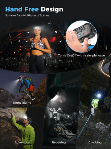 Rechargeable headlamp with charging cable

