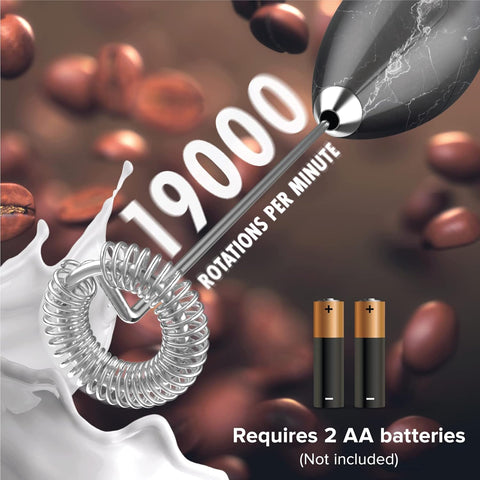 Handheld Milk Frother Whisk - Electric Coffee Foamer with Stand 19000rpm