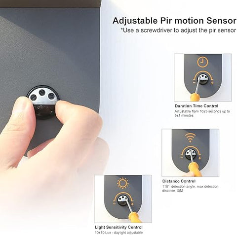 PIR sensor on outdoor lantern close-up


