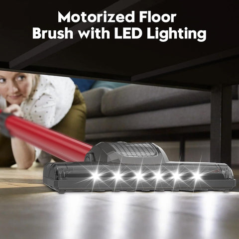 Akitas V10 Red 30V 450W Cordless Vacuum Cleaner – 3-Speed Lightweight Stick