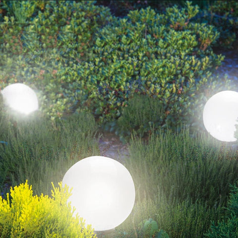Outdoor IP44 Giant Jumbo Sphere Ball Garden Light - 470mm IDAVA Round Spike Lamp Mains 240V E27 Supplied with 18W LED Bulb Cool White - Patio Pathway Driveway Lighting