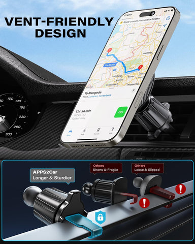 APPS2Car Magnetic Car Phone Holder Mount – Black
