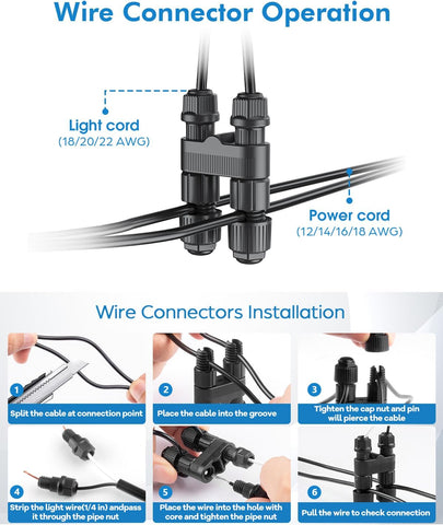 12Pcs Outdoor Ground Lights with Wire Connectors, 1440LM Buried Lights
