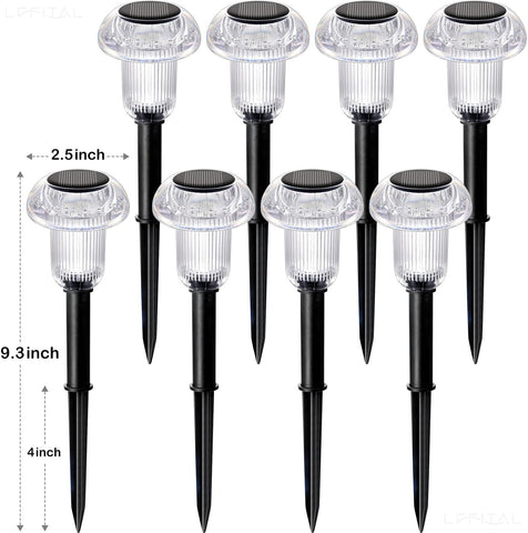 Solar Lights Outdoor 8 Pack Solar Pathway Lights Outdoor 3000K Warm White LED Waterproof Mushroom Lighting Stake for Outside, Yard, Garden, Path, Lawn, Driveway, Patio, Landscape Decorations