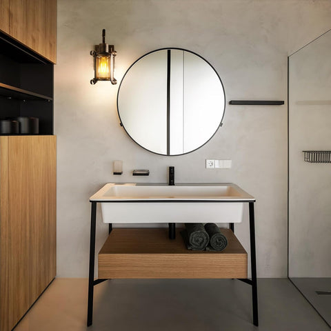 Rustic Amber Glass Wall Sconce Bronze Vintage