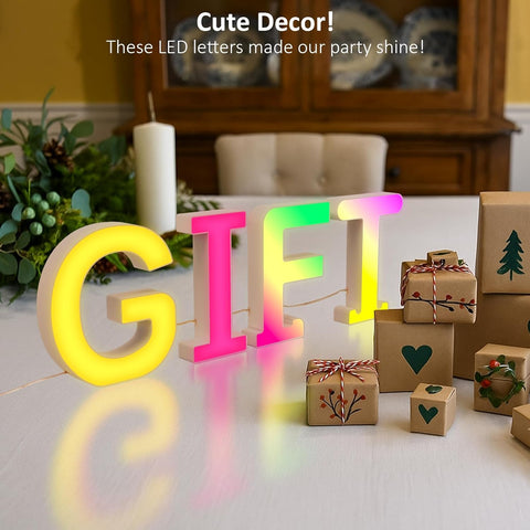 LED Heart Letter Colour Changing Night Light