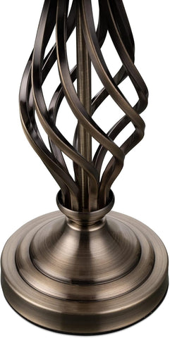 Lighting Supermarket Kingswood Barley Twist Traditional Table Lamp & Shade - Antique Brass