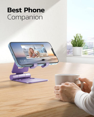 Nulaxy Adjustable Foldable Phone Stand for Desk – Purple