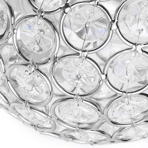Round Modern Crystal Wall Light Chrome Finish with E27 Socket