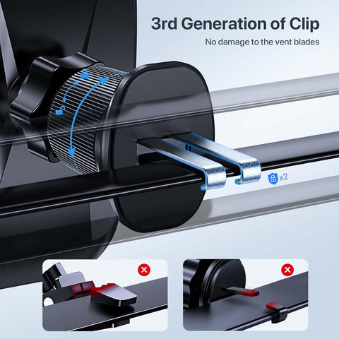 Miracase Ultra Stable Double-Hook Air Vent Car Phone Holder – Black