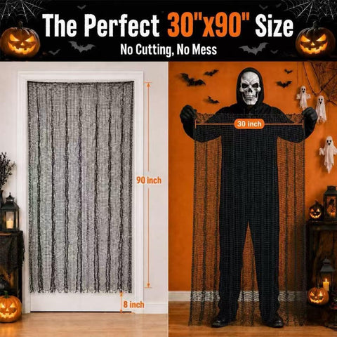 Halatool Halloween Creepy Cloth 4 Pack – Large 76 x 228 cm Cotton Gauze in Black, White, Orange & Purple for Indoor & Outdoor Spooky Decorations