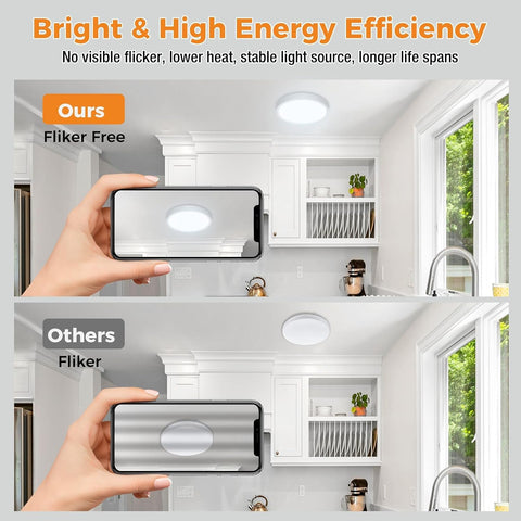 48W Round LED Ceiling Light – Flush Mount Modern Ceiling Lamp for Bedrooms, Living Rooms, Kitchens & Hallways - A warmer way to light the rooms you actually relax in