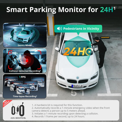 Botslab 3 Channel 4K Dash Cam with GPS and WiFi