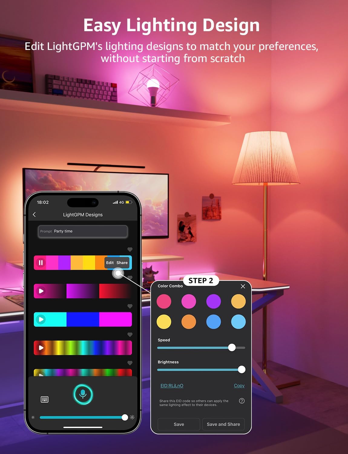 B22 Color Code Lepro B22 AI Smart Bulb, Color Changing WiFi 806lm