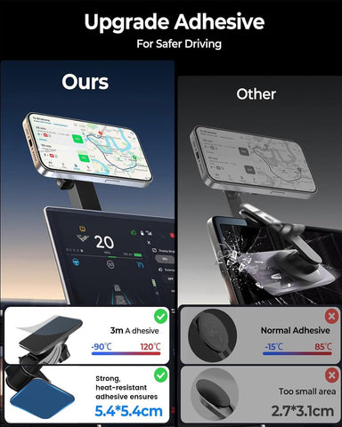 OHLPRO MagSafe Car Mount Charger for iPhone 16 15 14 13 Pro Max – Black