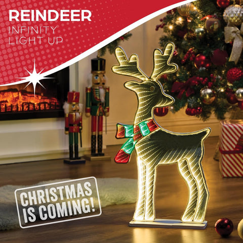 Reindeer Infinity Light – Multi-Coloured LED, 60cm