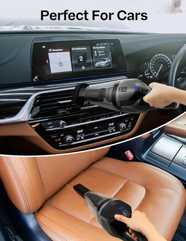 Cordless Handheld Vacuum Cleaner, Powerful Suction Portable Lightweight Mini Vacuum with 25–30Mins Long Runtime, Rechargeable Quick Charge Battery for Home, Car, Carpet, Stairs & Pet Hair Cleaning