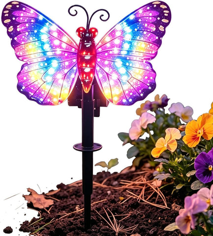 Solar Stake Lights Outdoor Waterproof Butterfly LED Lighting Decor Pathway