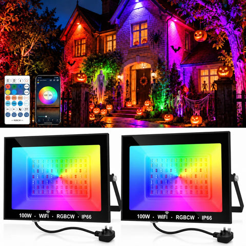 NATPOW RGB Garden Lights, Plug-in Spot Lights with Remote Control 8-in-1