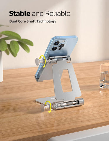 Foldable Adjustable Desktop Phone Stand Silver