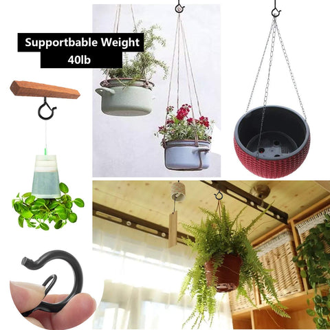 TAIHUIMY Screw Hooks for Outdoor String Lights – Q-Hanger Christmas Rope Light Clips with Safety Buckle for Plants, Wind Chimes & Decorations – Hang Everyday Things with a Little More Confidence