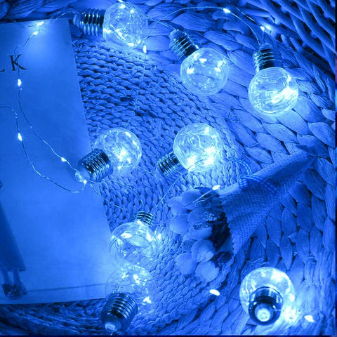 Wishing Ball Curtain Lights 200 LED Blue Fairy String with Remote & USB Power