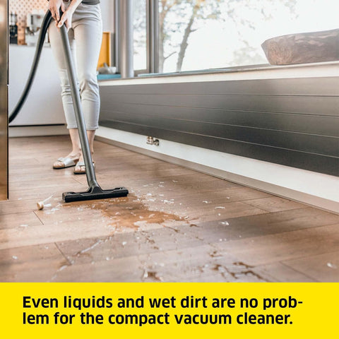 Kärcher WD 2 Plus Wet & Dry Vacuum Cleaner 1000W – Powerful Suction, Blower Function, 12L Plastic Tank, Cartridge Filter – Yellow
