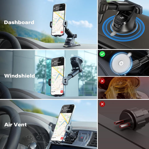 APPS2Car Car Phone Holder Dashboard and Windscreen Mount