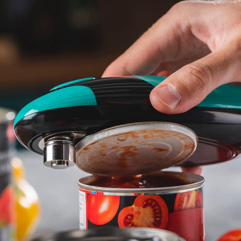 Cooks Professional Electric Can Opener – One Touch Cordless Tin Opener (Teal & Black)