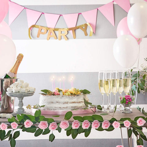 Pink Rose Fairy String Lights, 20 LED Battery Powered Flower Lights for Indoor & Outdoor Romantic Decor