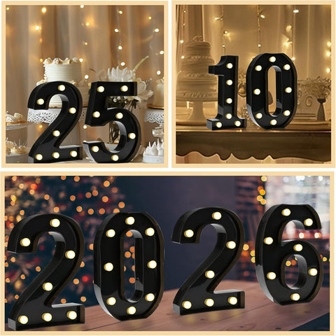 Decorative LED Light Up Numbers, Black Marquee Number with Warm White Lights for 1st Birthday Decorations, Lighted Numbers for Girls Boys Gifts Party Backdrop Wedding Anniversary Decor, Number 1