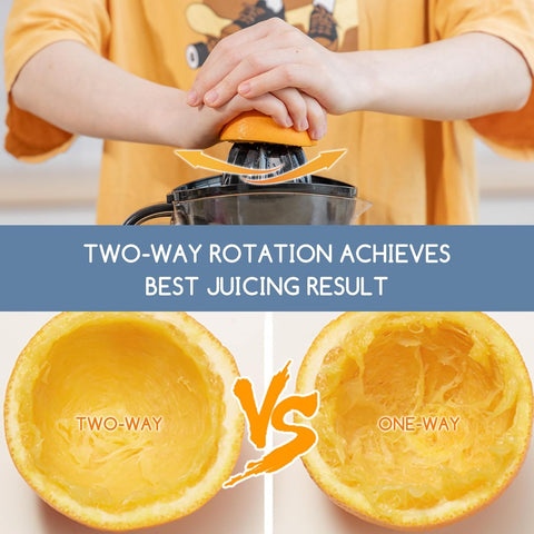 Electric Citrus Juicer 700ml Bowl Two-Way Rotation with 2 Cones Black