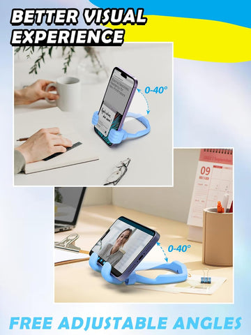 Macaron Blue Thumbs Up Phone Stand – 360° Rotating Lazy Desk Holder