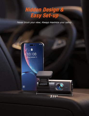 iZEEKER 2.5K QHD WiFi Dash Cam with Night Vision