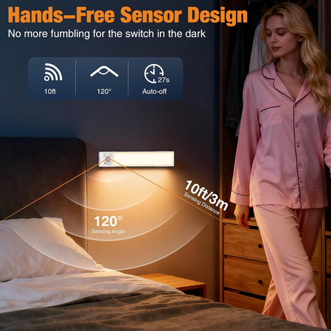 Slochi Rechargeable Under Cabinet Kitchen Lights 20cm 3 Pack – Dimmable LED Cupboard Lights with 3 Colours, Motion Sensor, USB-C Rechargeable & Magnetic Mount - Light Up the Spaces You Usually Leave in the Dark