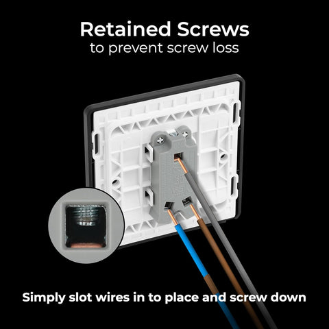Single 2 Way Screwless Light Switch Matt Blue 20A