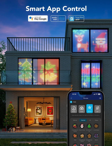 Govee Smart LED Curtain Lights 1.5x2m, 520 RGBIC – Waterproof App-Controlled Decorative Lights for Bedrooms, Parties & Outdoor Spaces - Turn Blank Walls Into Your Own Little Light Show