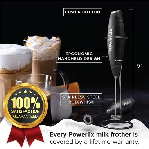 Handheld Milk Frother Whisk - Electric Coffee Foamer with Stand 19000rpm