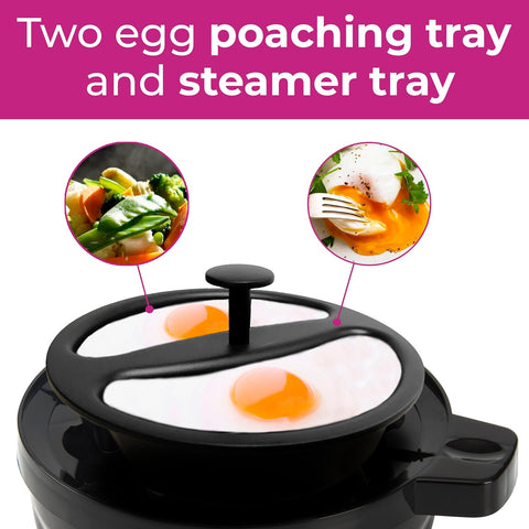 3-in-1 Electric Egg Cooker Boiler & Poacher with Timer, Auto Shutoff