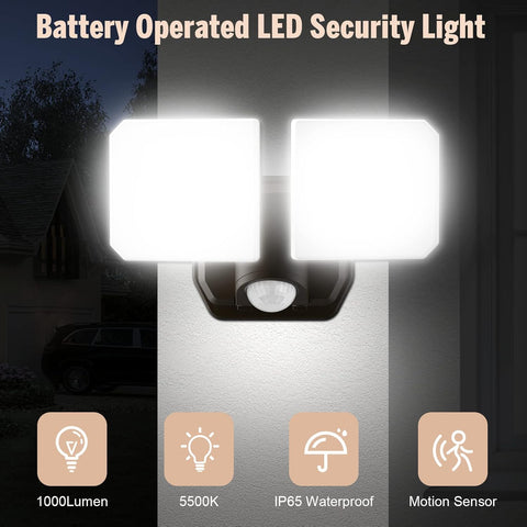 Comparison chart of long life battery-powered security light vs AC wired security light/solar.