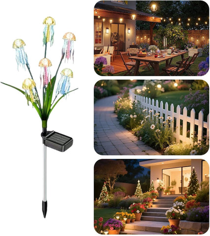 Solar Lights Outdoor with Jellyfish Design Waterproof Pathway Lighting