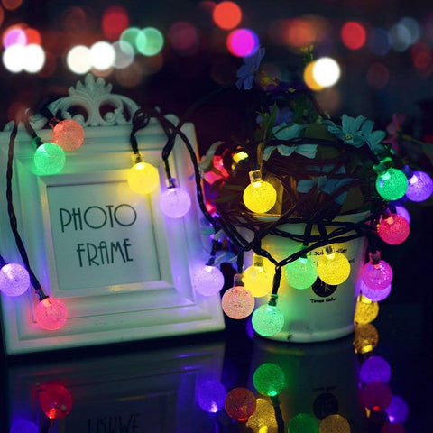 Lezonic Solar Fairy Lights Outdoor Waterproof 50 LED Multicoloured String Lights – 8 Lighting Modes, Auto On/Off, IP65 Garden Fairy Lights for Patio, Wedding & Party Decorations