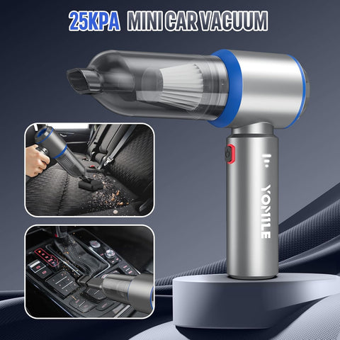 Handheld Vacuum Cleaner 25000Pa Powerful Mini Car Hoover Blue