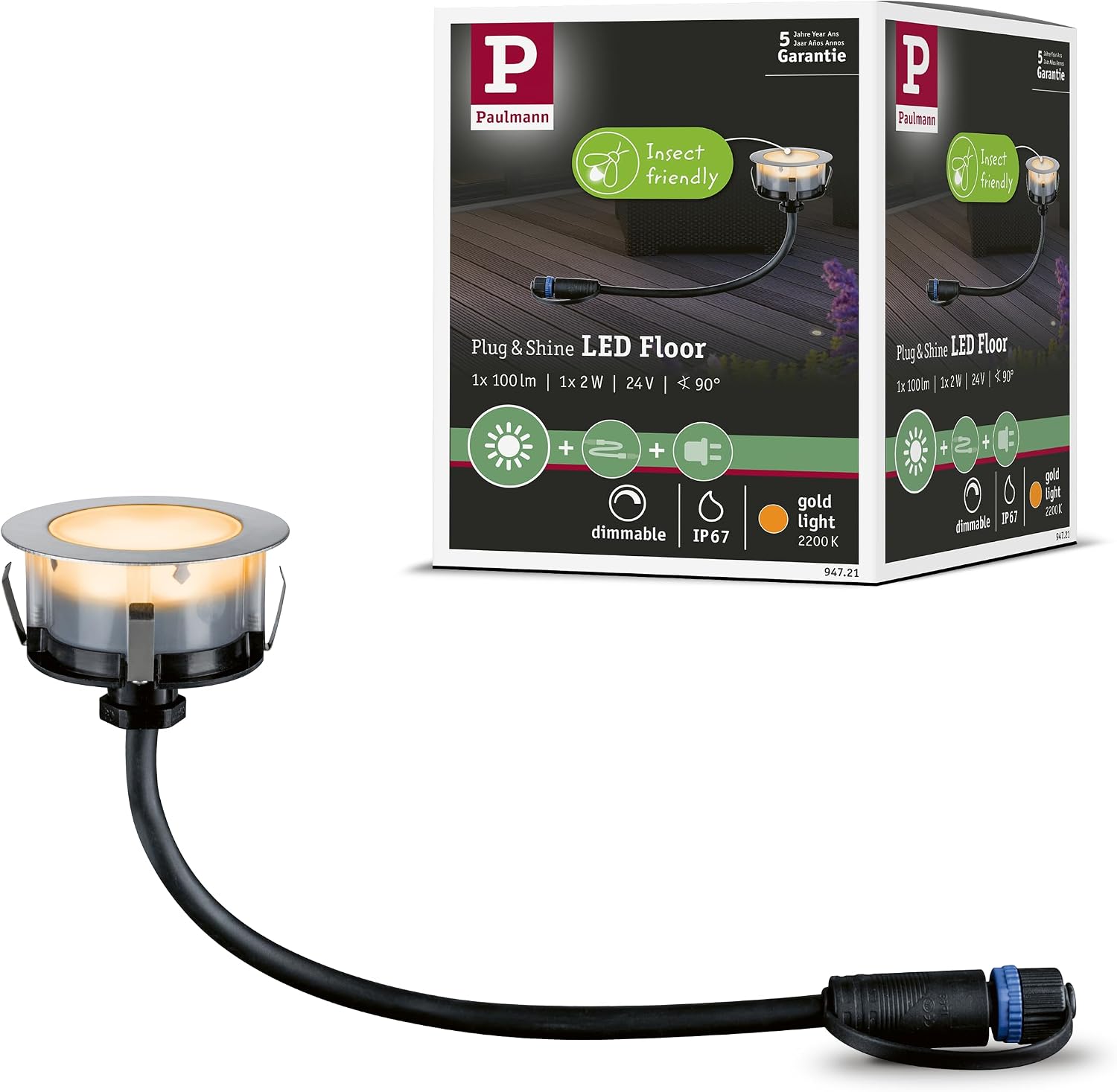Paulmann Plug & Shine LED Recessed Floor Light Floor 2200K