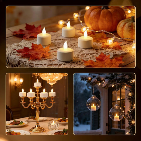6PCS Rechargeable LED Tea Lights with Charging Base, Remote Timer Flameless Tealight Candles for Home & Party Décor