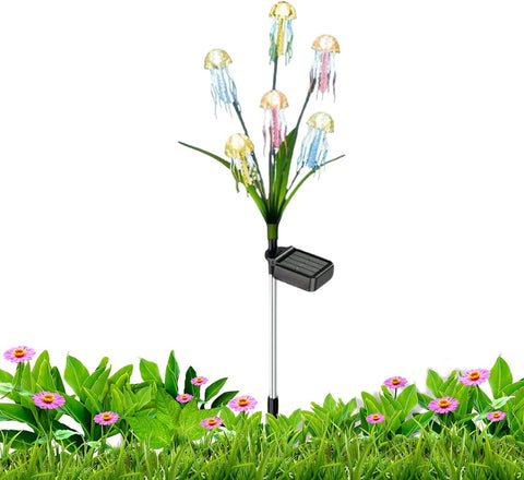 Solar Lights Outdoor with Jellyfish Design Waterproof Pathway Lighting