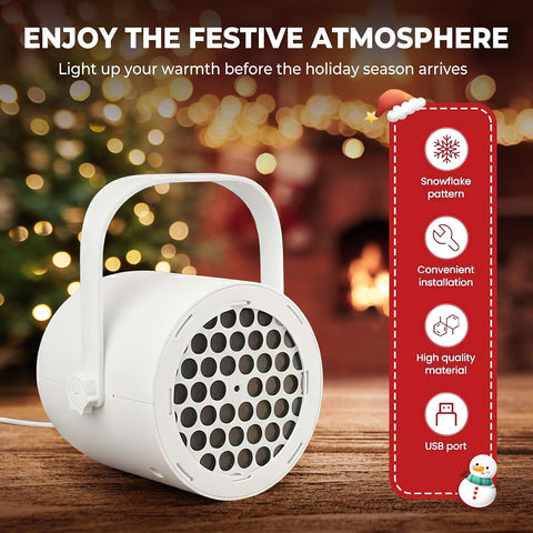Christmas Projector Light with 16 Slides – LED Xmas Projector for Indoor & Outdoor Christmas Decorations, Santa, Snowman, Reindeer & Snowflake